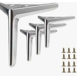 SWtoo 6" Silver Metal Furniture Legs